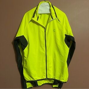 Men's Neon Yellow and Black Windbreaker cycling